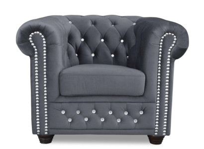 Couchen Chesterfield Sessel Fernseh Couch 1 Sitzer Sofa Textil Stoff Polster Neu